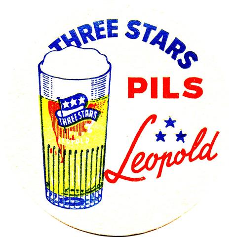 elsene br-b leopold three stars rund 1a (215-l bierglas mit fahne)